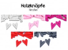 Holzknöpfe Herzen 21x33 mm